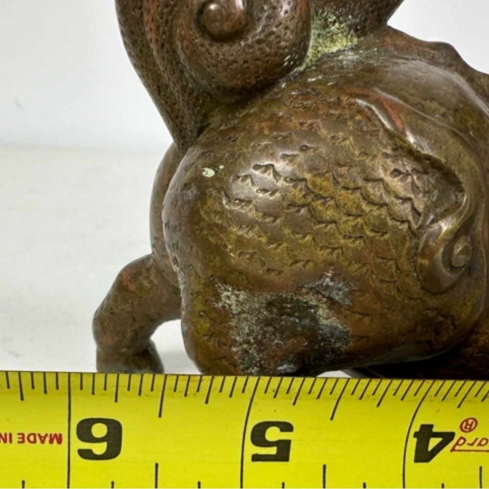 Vintage Chinese Foo Dogs Bronze Copper 6”x4” - Picture 6 of 8